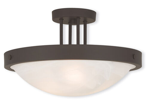 New Brighton 3 Light 17 inch Bronze Semi-Flush Mount Ceiling Light
