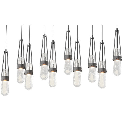 Link 10 Light 44.5 inch Black Pendant Ceiling Light in Clear Bubble, Rectangular