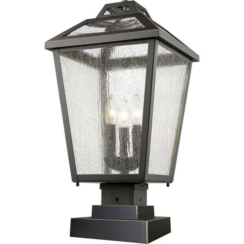 Bayland 3 Light 21.5 inch Oil Rubbed Bronze Outdoor Pier Mounted Fixture in 9.45