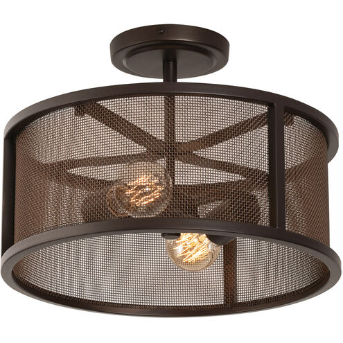 Austin 2 Light 14 inch Bronze Flush Mount Ceiling Light