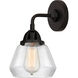 Nouveau 2 Fulton LED 6.75 inch Matte Black Sconce Wall Light in Clear Glass
