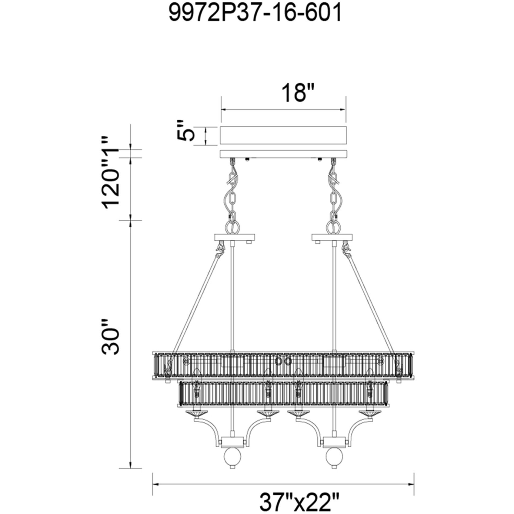 Shalia 16 Light 37 inch Chrome Island/Pool Table Light Ceiling Light