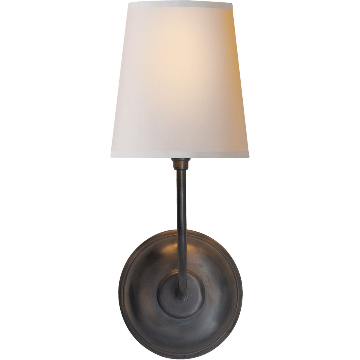 Thomas O'Brien Vendome Single Sconce Wall Light in Bronze, Natural Paper
