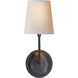 Thomas O'Brien Vendome Single Sconce Wall Light in Bronze, Natural Paper