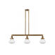 Franklin Restoration Olean 3 Light 39 inch Brushed Brass Island Light Ceiling Light in Clear Glass, Franklin Restoration
