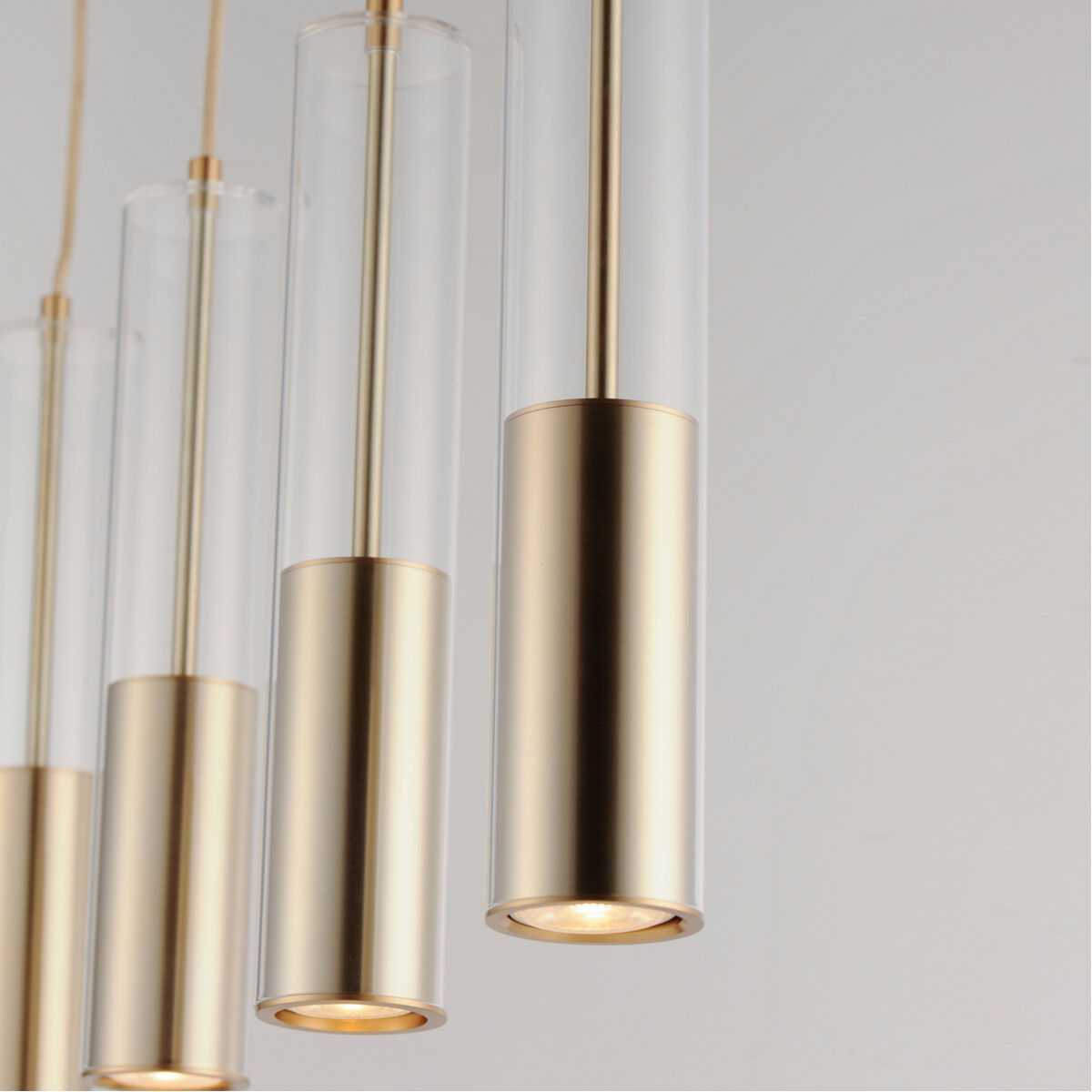 Torch Linear Pendant Ceiling Light in Satin Brass