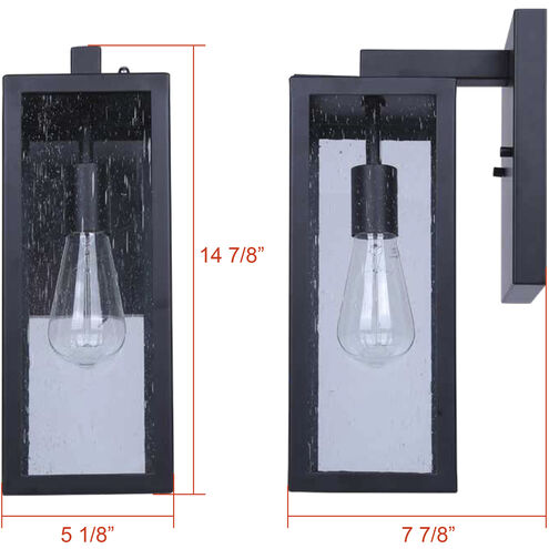 Alaina 1 Light 14.88 inch Black Outdoor Wall Lantern