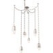 Pebble LED 14.3 inch Beige Silver Swag Multi-Pendant Ceiling Light in 2700K LED, Diamond Chain