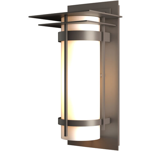 Banded 1 Light 16.2 inch Coastal Dark Smoke Outdoor Sconce, with Top Plate