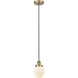 Edison Beacon 1 Light 6 inch Antique Brass Mini Pendant Ceiling Light