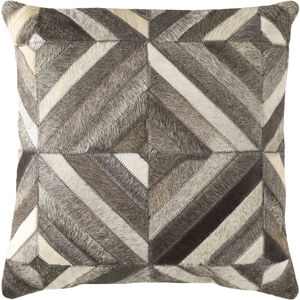 Lycaon 18 X 18 inch Ivory/Dark Brown/Light Gray/Medium Gray Pillow Cover
