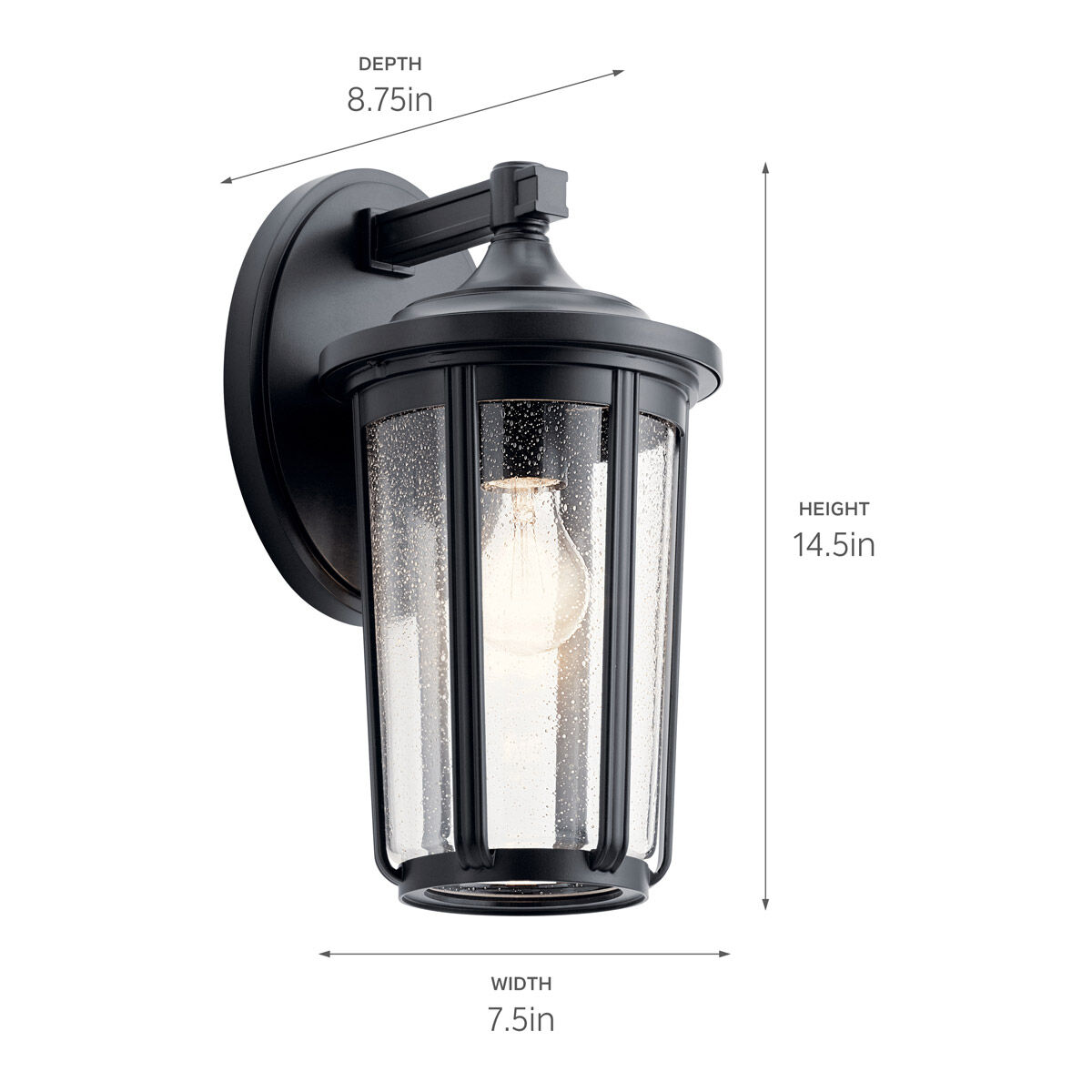 Fairfield 1 Light 15 inch Black Outdoor Wall, Medium