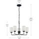 Merry 5 Light 22.12 inch Matte Black Chandelier Ceiling Light