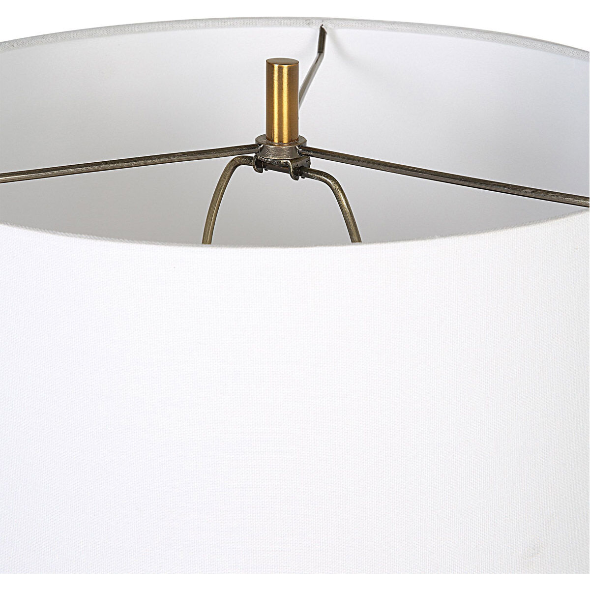 Monolith 29 inch 150.00 watt Frosted Pewter Gray and Antique Brass Table Lamp Portable Light