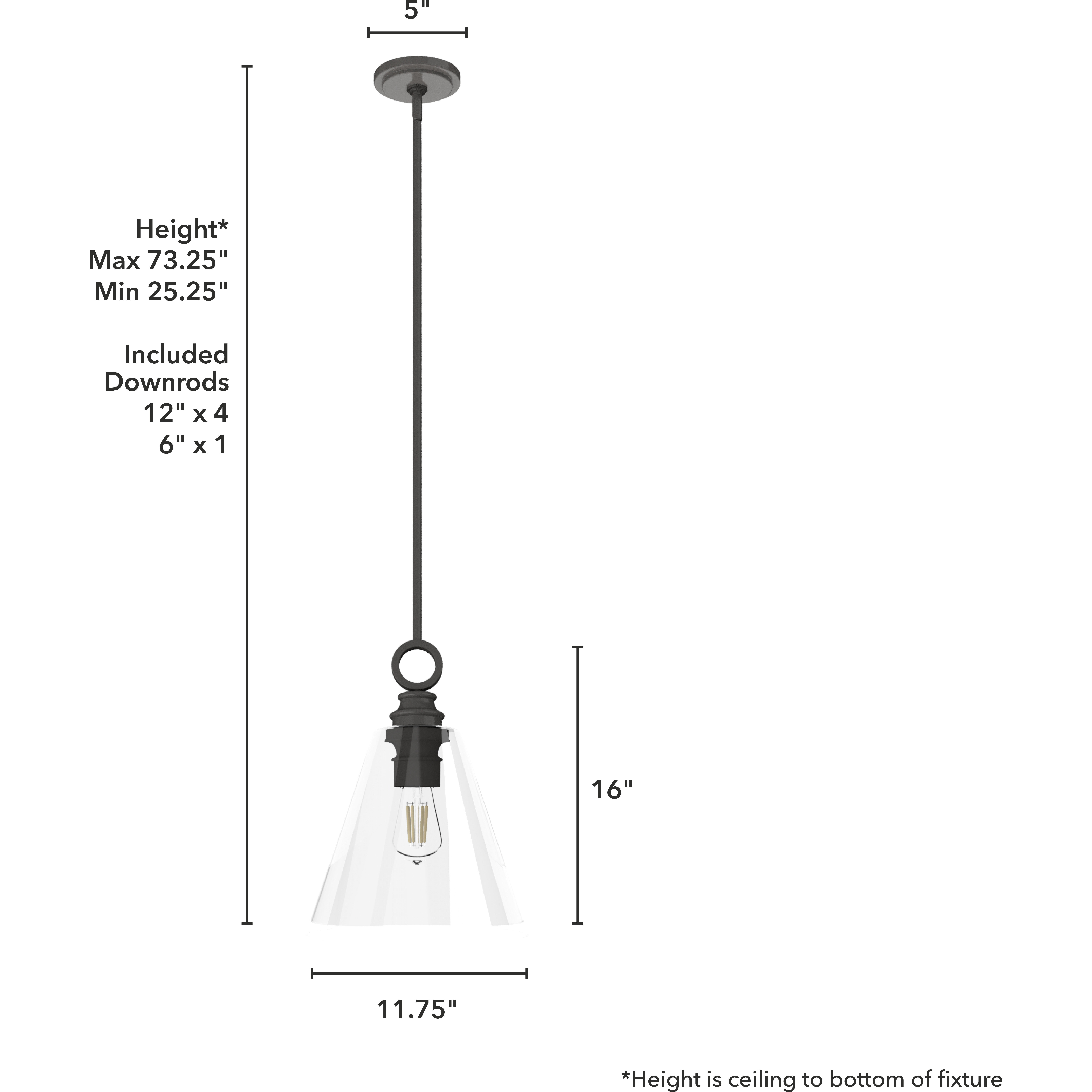 Klein 1 Light 12 inch Noble Bronze Pendant Ceiling Light