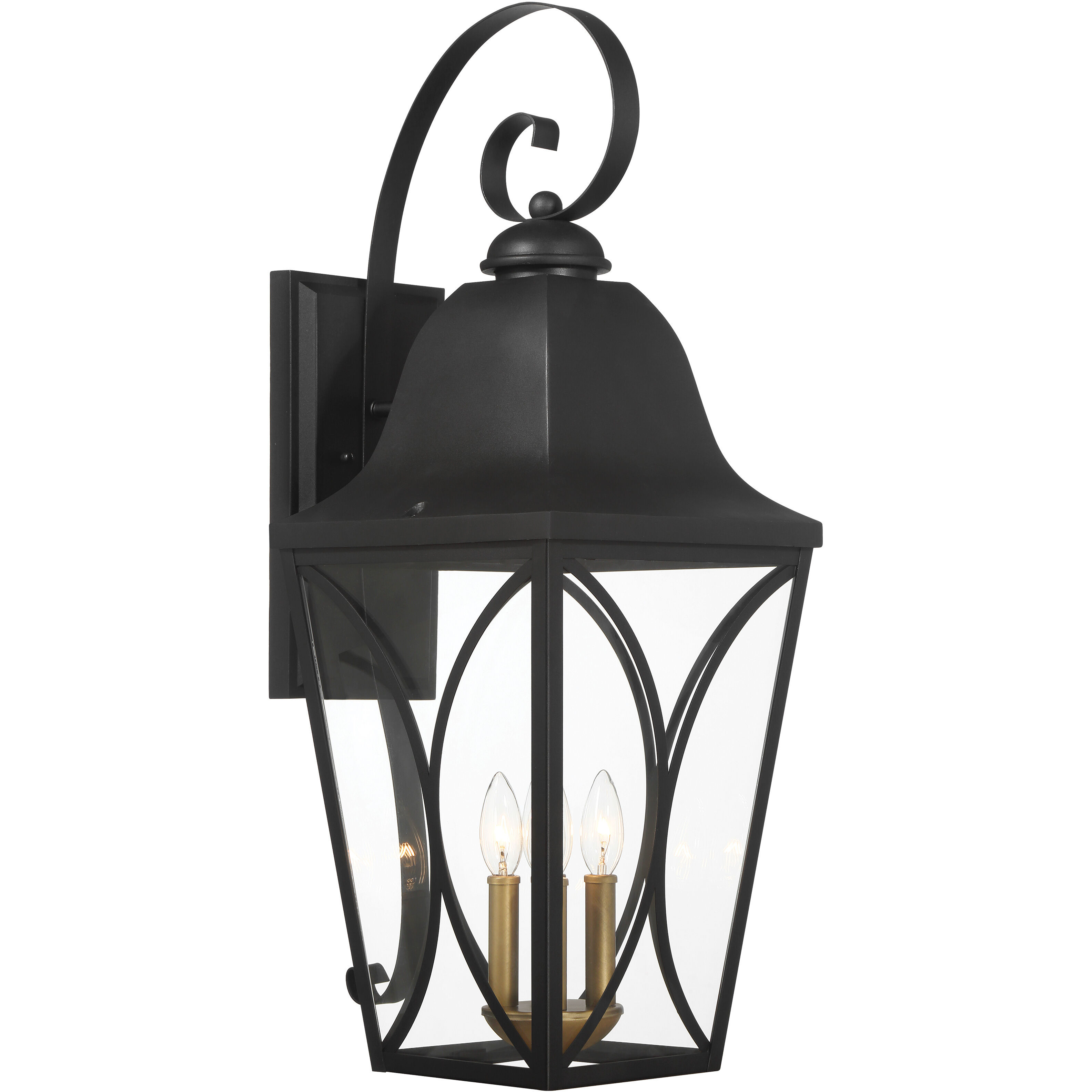 Cardigan Outdoor Wall Mount in Sand Coal and Olden Brass, Great Outdoors