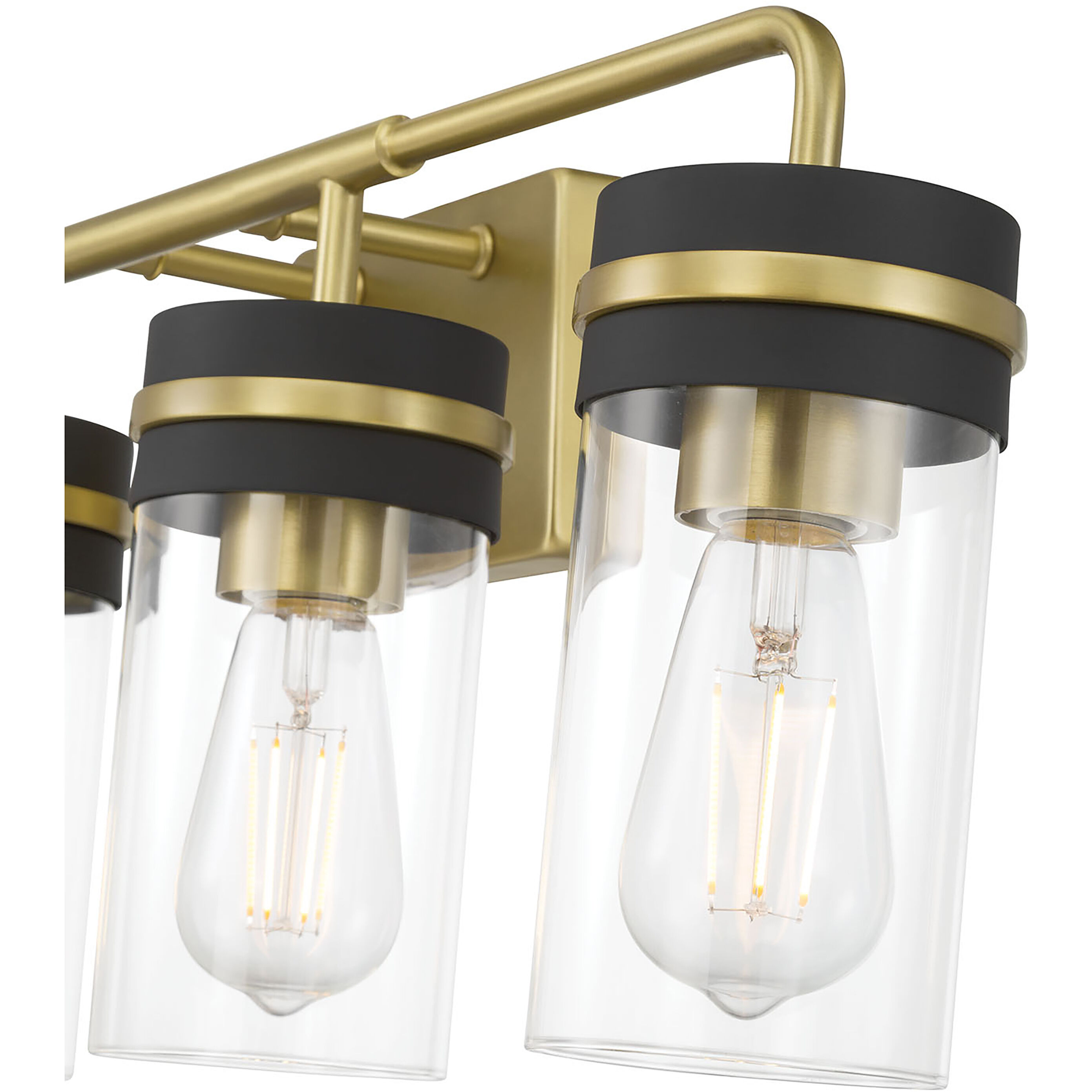 Marbridge 4 Light 28 inch Vintage Brass and Matte Black Bathroom Vanity Light Wall Light