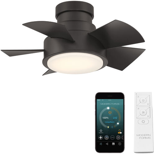 Vox 26 inch Bronze Flush Mount Ceiling Fan in 3500K