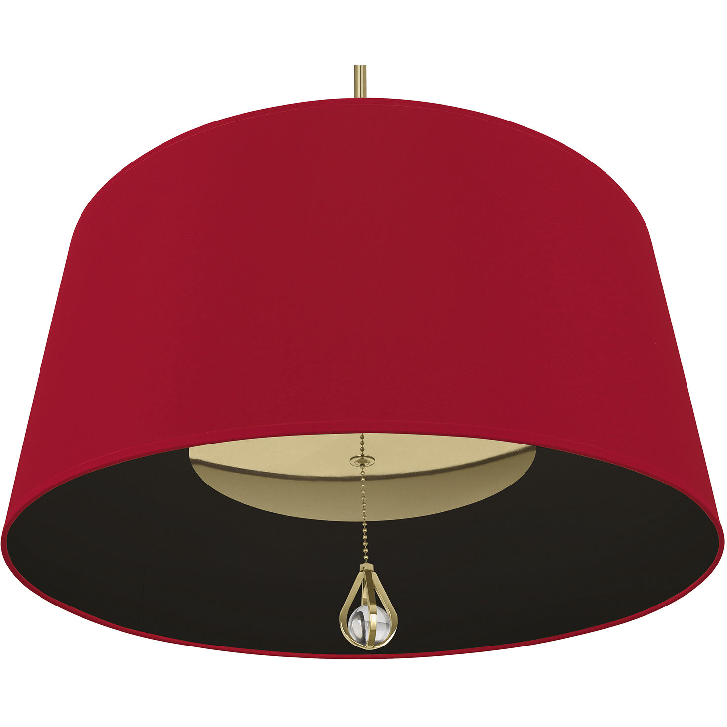 Williamsburg Custis 3 Light 15 inch Modern Brass Pendant Ceiling Light in Richmond Red With Blacksmith Black