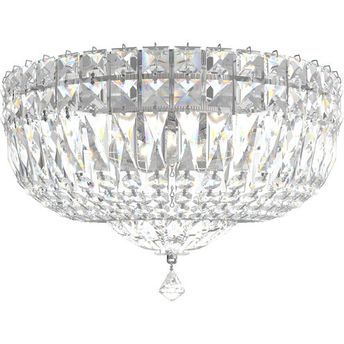 Petit Crystal Deluxe 13 Light Polished Silver Flush Mount Ceiling Light in Optic