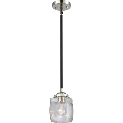 Nouveau Colton 1 Light 6 inch Black Polished Nickel Mini Pendant Ceiling Light, Nouveau