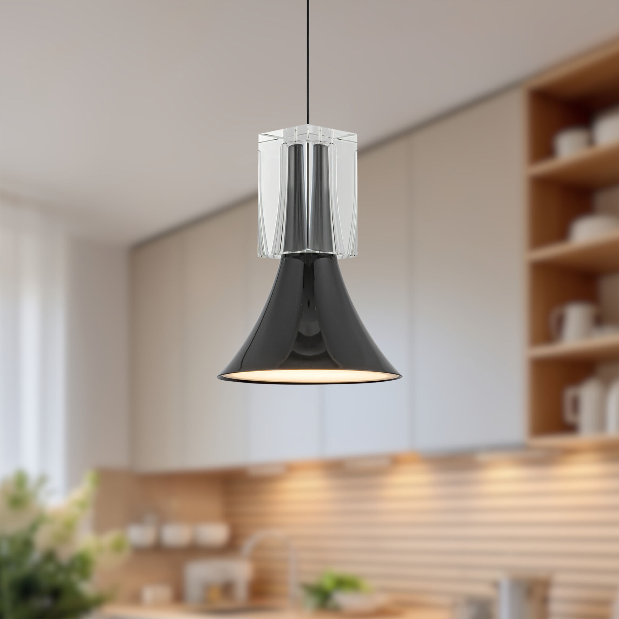 Floe Pendant Ceiling Light in Glossy Black