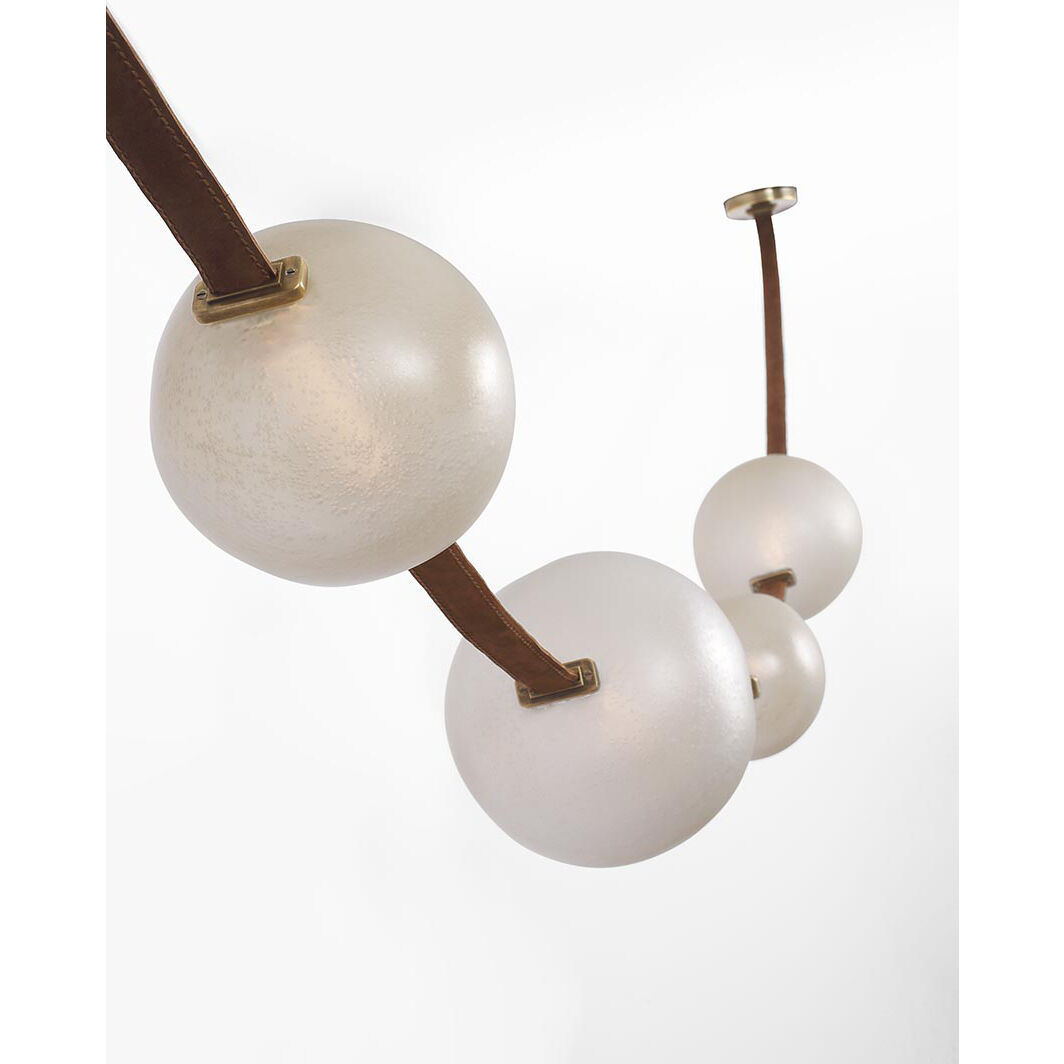 Anne-Marie Barton Dune LED 8 inch Russet Suede and Mottled Brass Belted Light Ceiling Light
