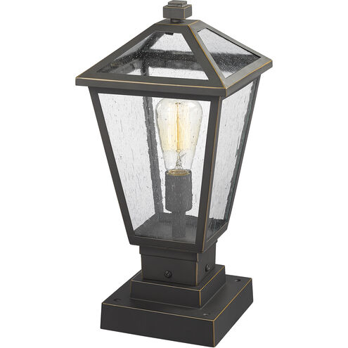 Talbot 1 Light 17.5 inch Oil Rubbed Bronze Outdoor Pier Mounted Fixture in Seedy Glass