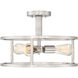 New Harbor 3 Light 15 inch Brushed Nickel Semi-Flush Mount Ceiling Light