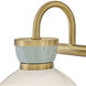 Lucy 2 Light 15.5 inch Lacquered Brass with Seafoam Bath Light Wall Light