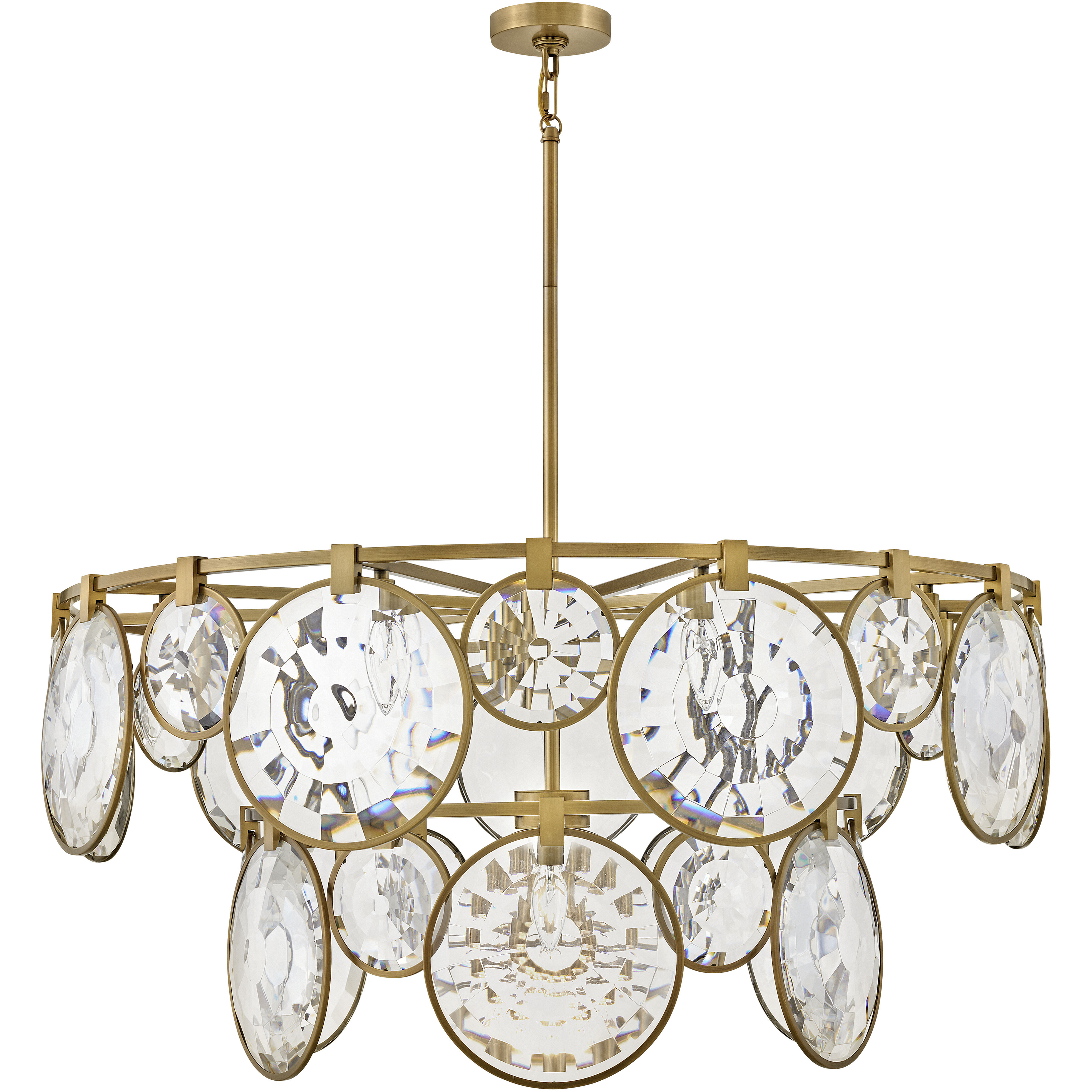 Nala LED 40 inch Heritage Brass Chandelier Ceiling Light