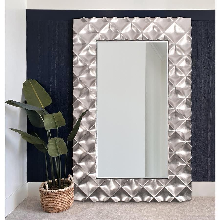 Krystal 82 X 53 inch Silver Leaf Floor Mirror