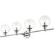 Jaelynn 4 Light 38 inch Chrome Bath Sconce Wall Light