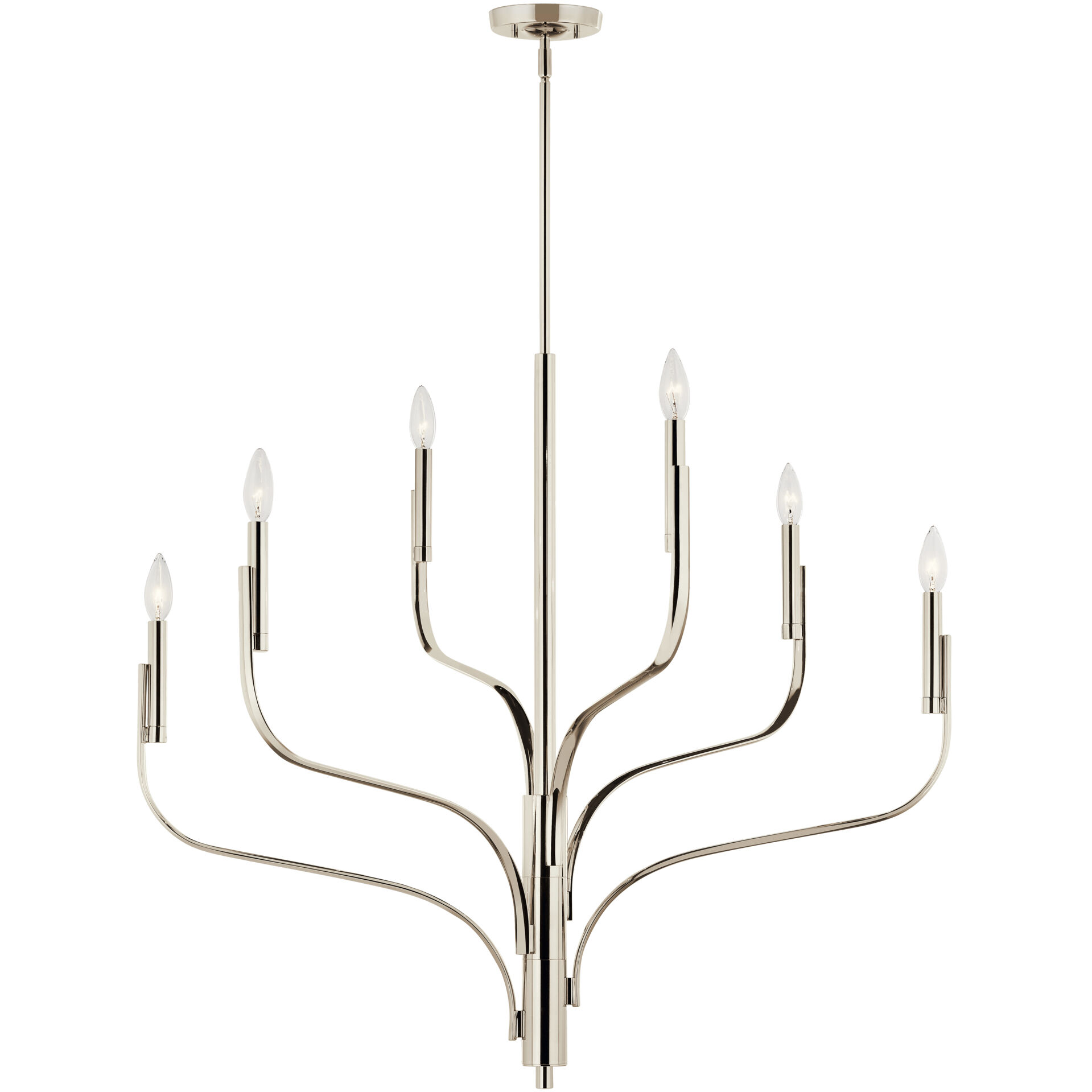 Livadia 6 Light Polished Nickel Chandelier Ceiling Light, 1 Tier Medium