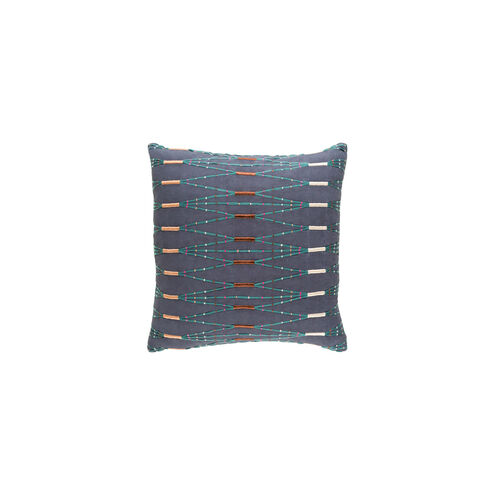 Kikuyu 20 X 20 inch Navy and Teal Pillow