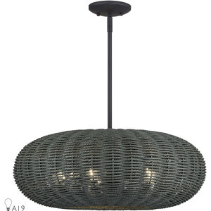 Deluna 5 Light 22 inch Black Pendant Chandelier Ceiling Light