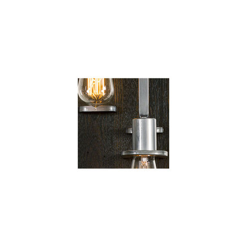 Lofty 3 Light 8 inch Steel and Faux Zebrawood Wall Sconce Wall Light in Faux Zebrawood and Steel