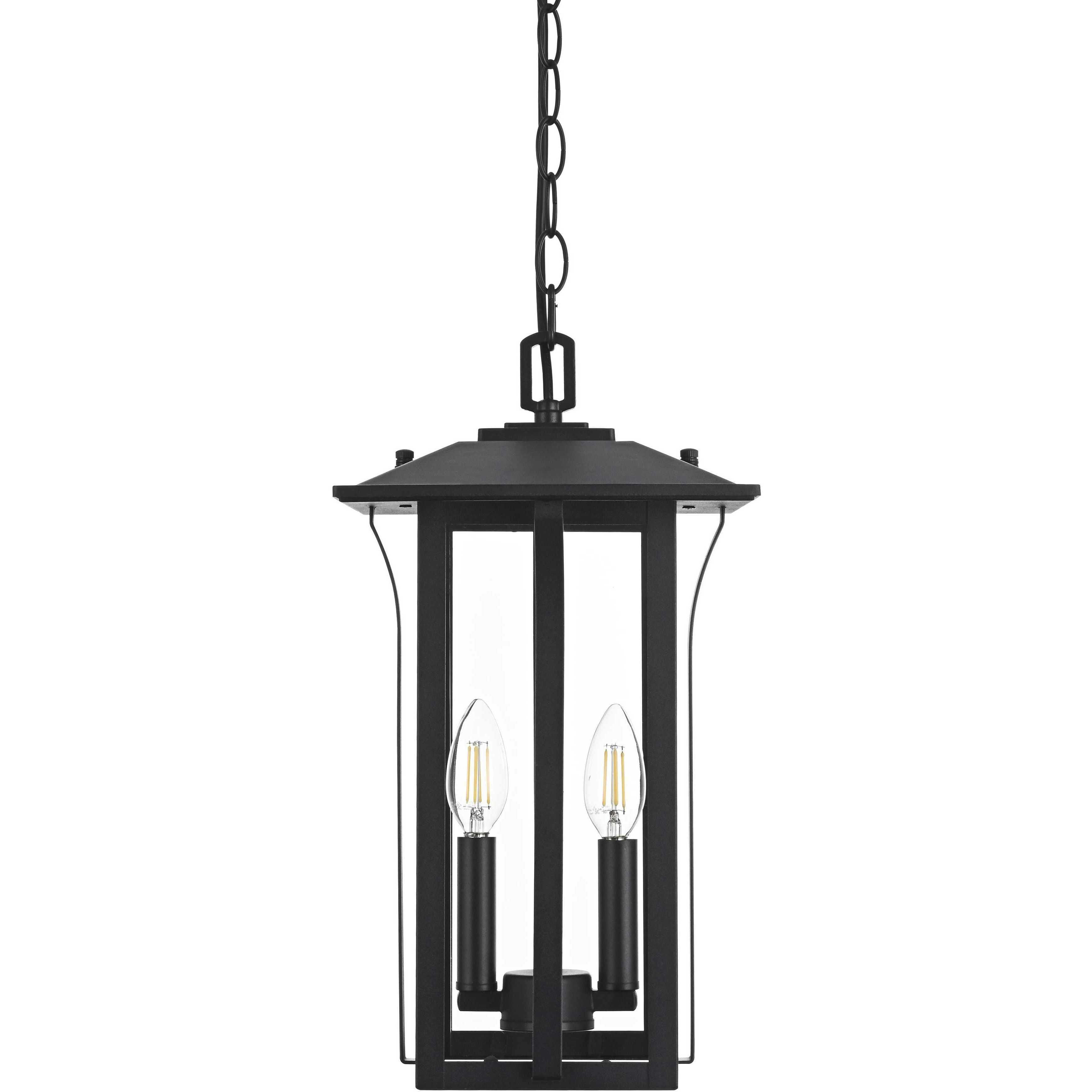Thayer 2 Light 9 inch Black Outdoor Pendant