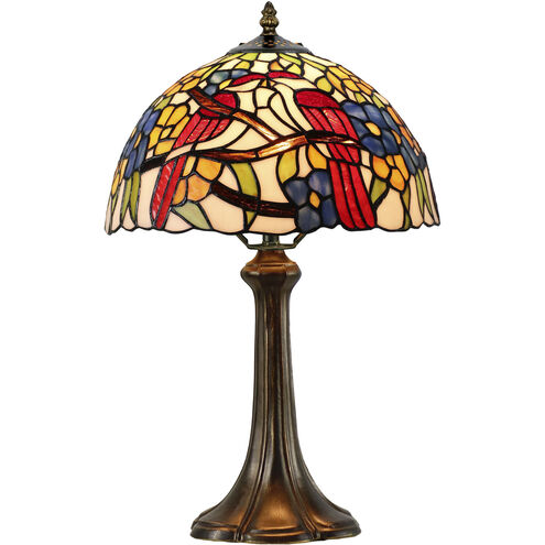 Lovebirds Floral 19 inch 75.00 watt Antique Bronze Table Lamp Portable Light