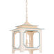 Claire Bell 3 Light 14 inch Cream/Blue Lantern Pendant Ceiling Light, Small