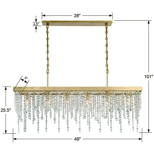 Winham 6 Light 49 inch Antique Gold Chandelier Ceiling Light