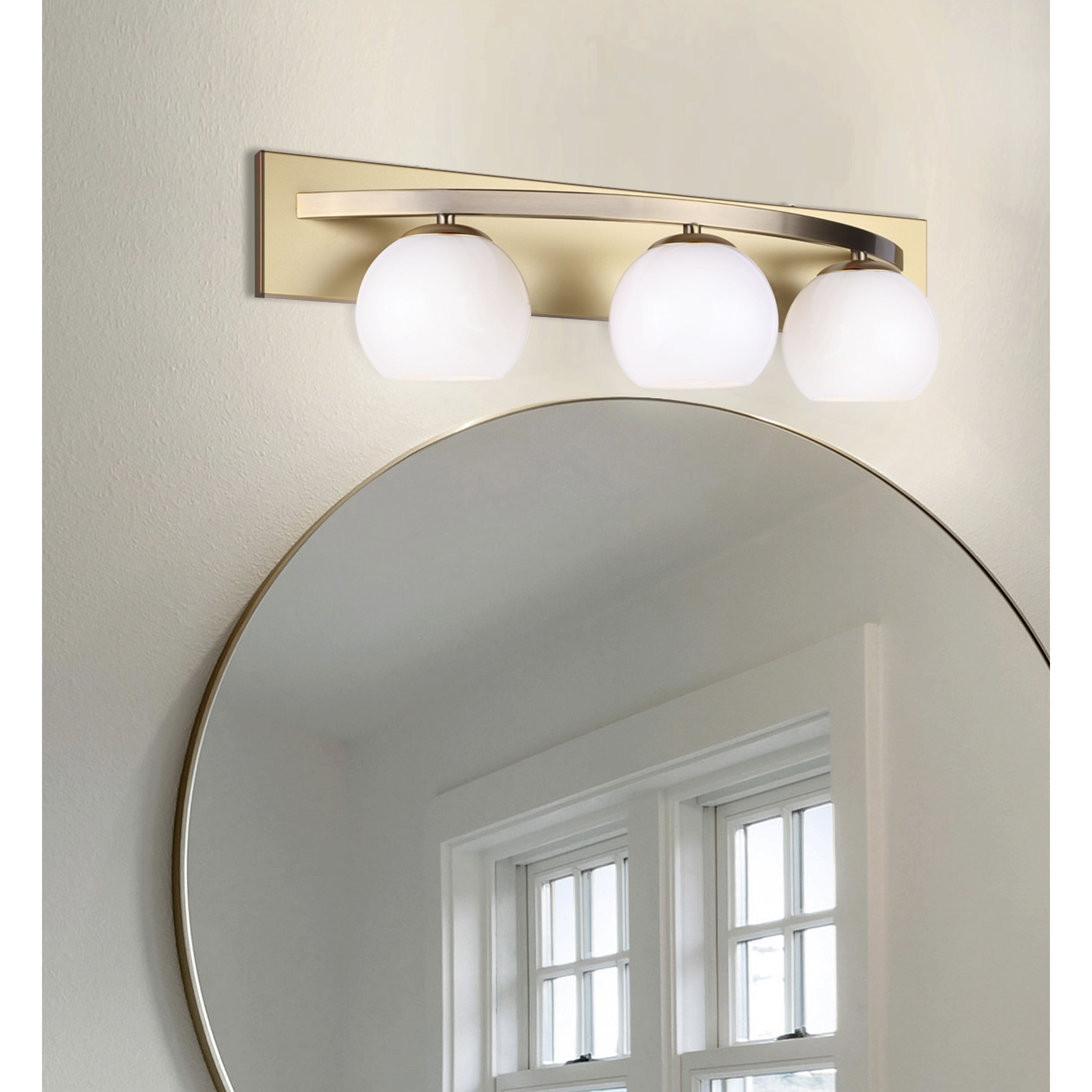 Monroe 3 Light 24 inch Gold Vanity Light Wall Light