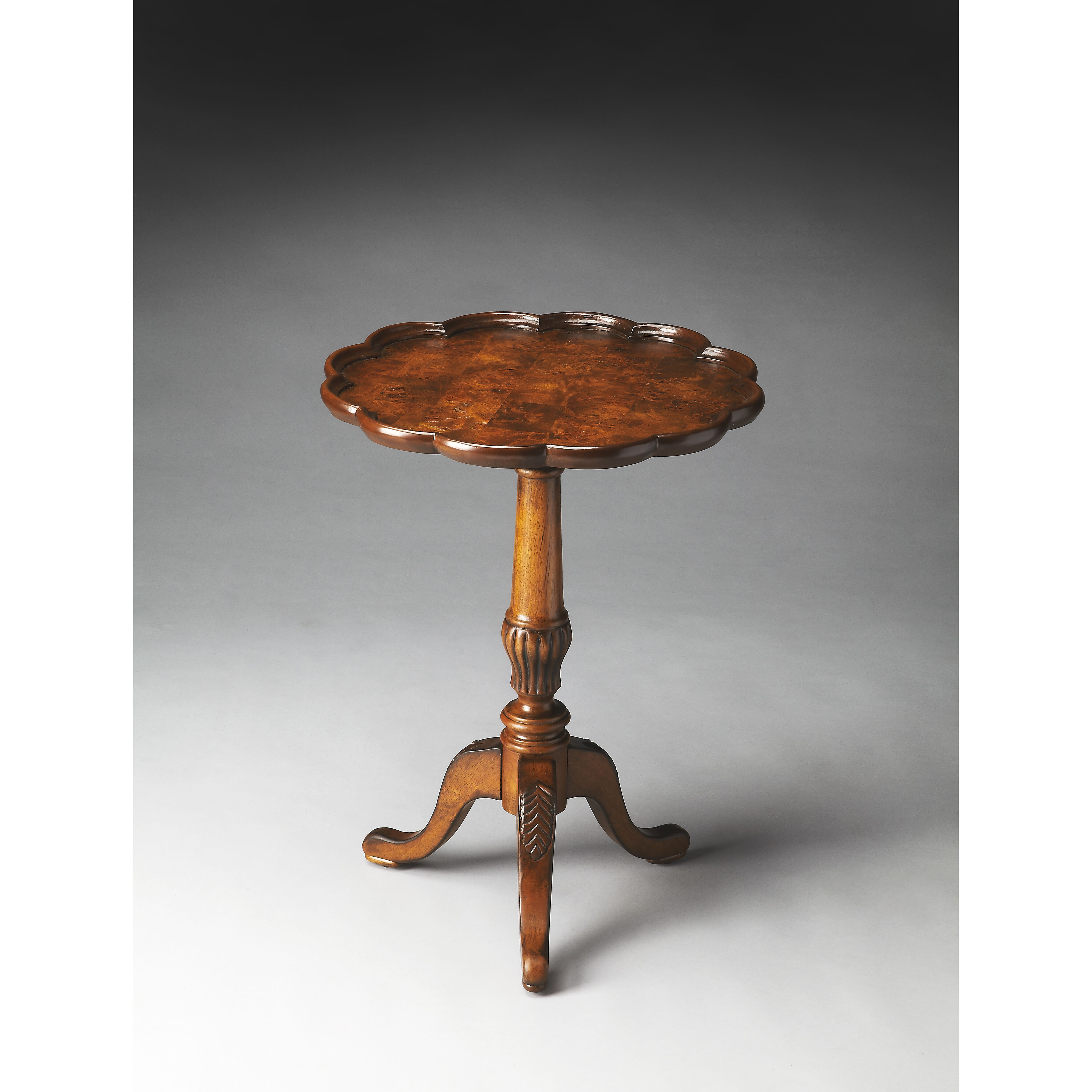 Masterpiece Dansby  26 X 20 inch Olive Ash Burl Accent Table, Pedestal