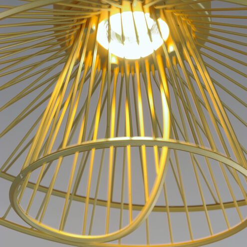 Zeta LED 20 inch Natural Aged Brass Flush Mount Ceiling Light