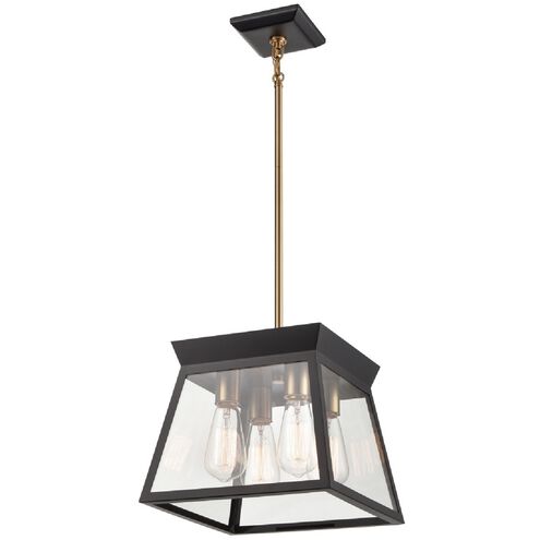 Lucian LED 12 inch Black and Brushed Brass Chandelier Ceiling Light