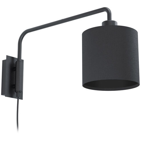 Saiti 1 1 Light 6.3 inch Matte Black Wall Sconce Wall Light, Plug-in