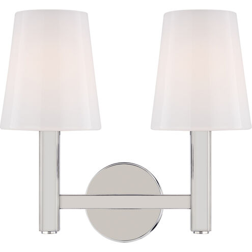 TOB by Thomas O'Brien Logan 2 Light 13 inch Polished Nickel Vanity Light Wall Light
