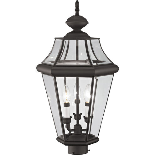 Georgetown 3 Light 23 inch Bronze Outdoor Post Top Lantern