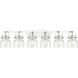 Pilaster II Bell 6 Light 45.5 inch Polished Chrome Bath Vanity Light Wall Light in Clear Glass