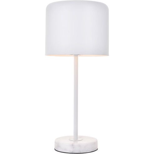 Peru 21 inch 40 watt White with White Marble Table lamp Portable Light